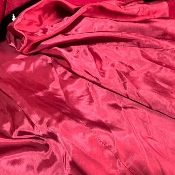 Vintage 80s Komitor Women's Wool‎ Blend Back Buttons Longline Coat Red Large/XL - Picture 11 of 15